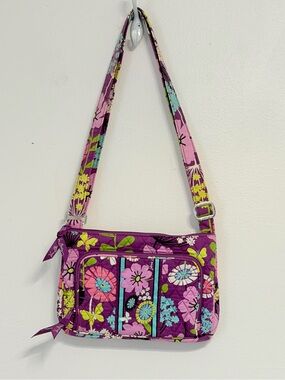 VERA BRADLEY COLORFUL QUILTED ZIPTOP CROSSBODY HANDBAG